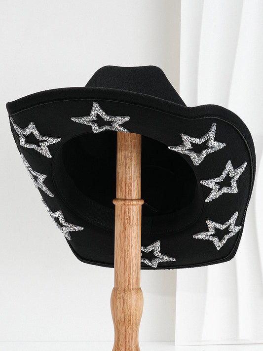 Fashion Retro Diamond Star Western Cowboy Hat