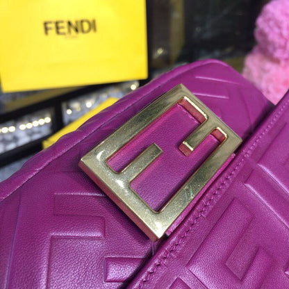 FI Baguette Nappa Purple For Women, Handbags, Shoulder And Crossbody Bags 7.4in/19cm FF 8BS017
