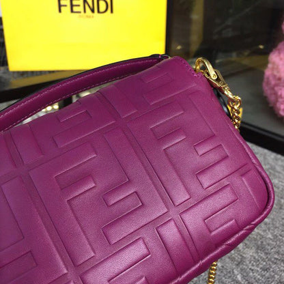 FI Baguette Nappa Purple For Women, Handbags, Shoulder And Crossbody Bags 7.4in/19cm FF 8BS017
