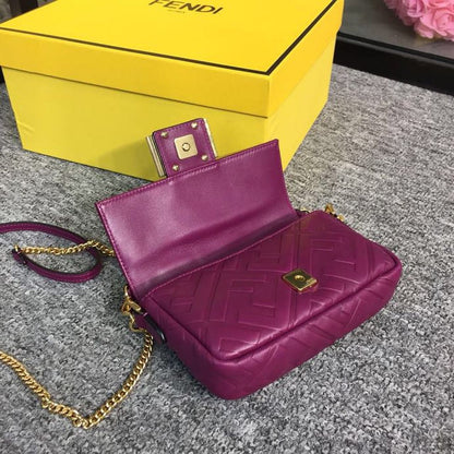 FI Baguette Nappa Purple For Women, Handbags, Shoulder And Crossbody Bags 7.4in/19cm FF 8BS017