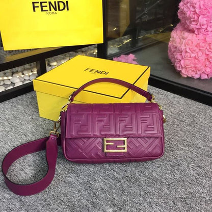 FI Baguette Nappa Purple For Women, Handbags, Shoulder And Crossbody Bags 10.6in/27cm FF 8BR600