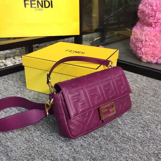 FI Baguette Nappa Purple For Women, Handbags, Shoulder And Crossbody Bags 10.6in/27cm FF 8BR600