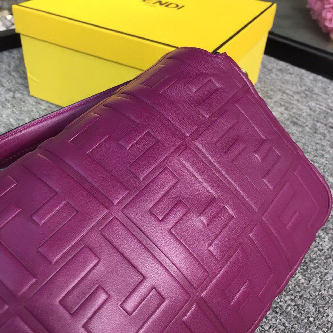 FI Baguette Nappa Purple For Women, Handbags, Shoulder And Crossbody Bags 10.6in/27cm FF 8BR600