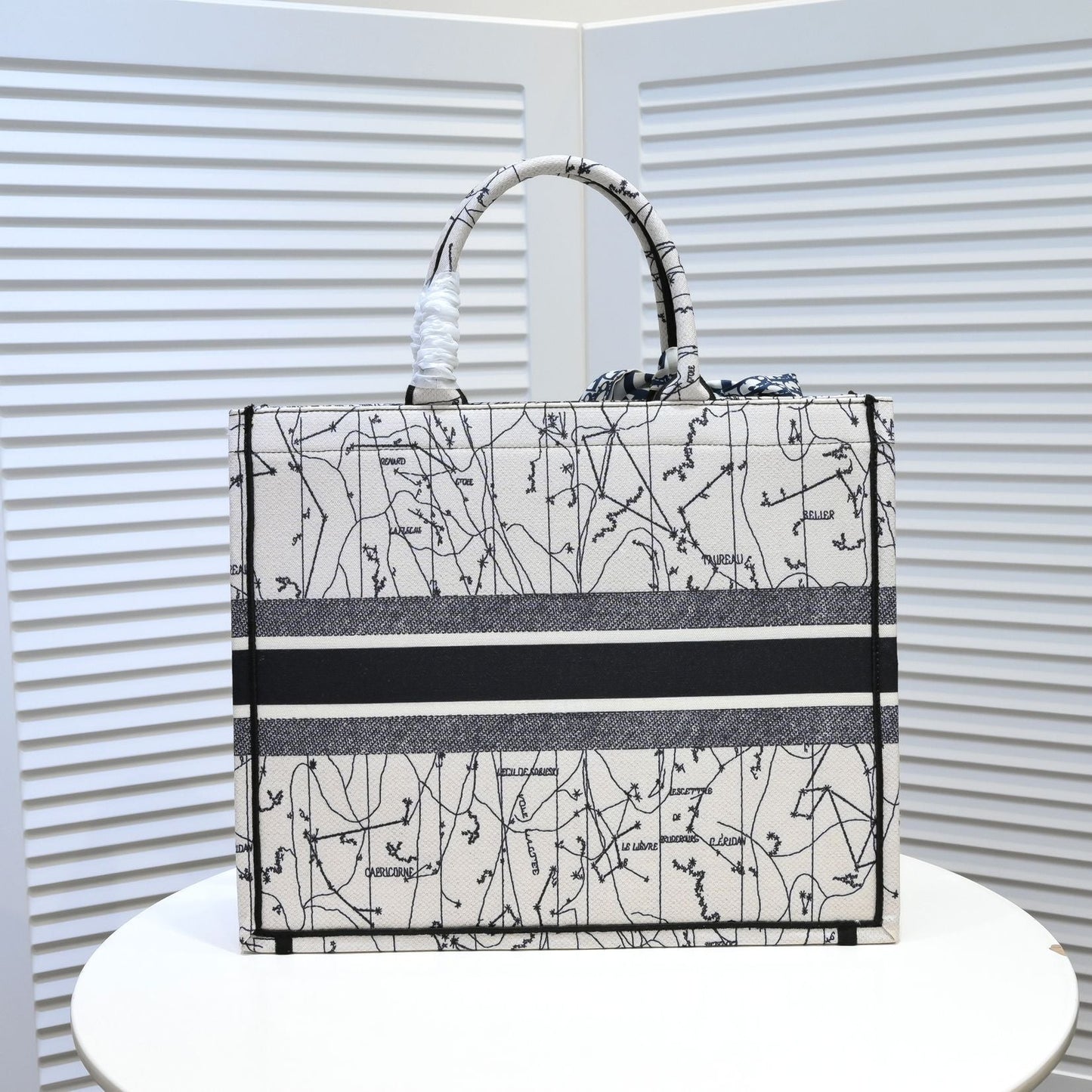 Dior Book Tote Latte Multicolor Dior Zodiac Embroidery