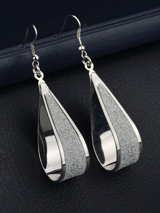 Elegant Sparkly Water Droplet Shaped Earrings