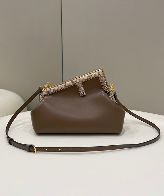 FI First Small Dark Brown For Women, HandBags, Shoulder And Crossbody Bags 10.2in/26cm FF 8BP129