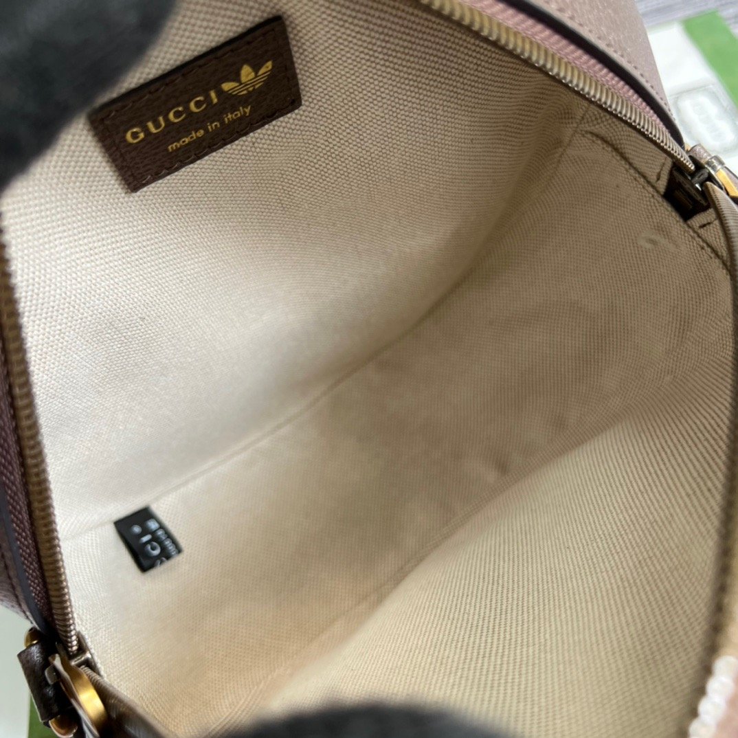 gg x Adidas Ophidia Small Shoulder Bag Brown For Women, Women&#8217;s Bags 8.6in/22cm gg 702640 UVSKT 7268