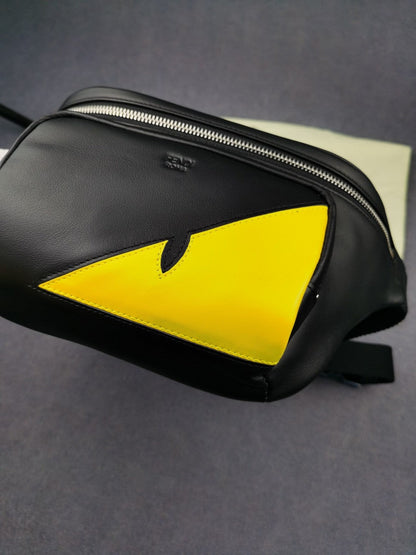 FI Little Monster Belt Bag Black/Yellow For Men, Men&#8217;s Bag 7.9in/20cm FF