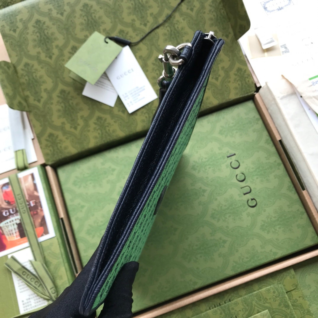 gg Beauty Case With Interlocking G Green And Blue gg Canvas For Women 12in/30cm gg
