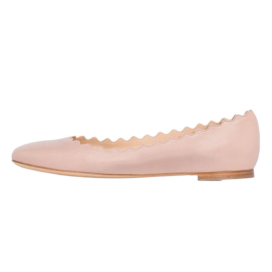 Beige Round Toe Formal Flat Pumps