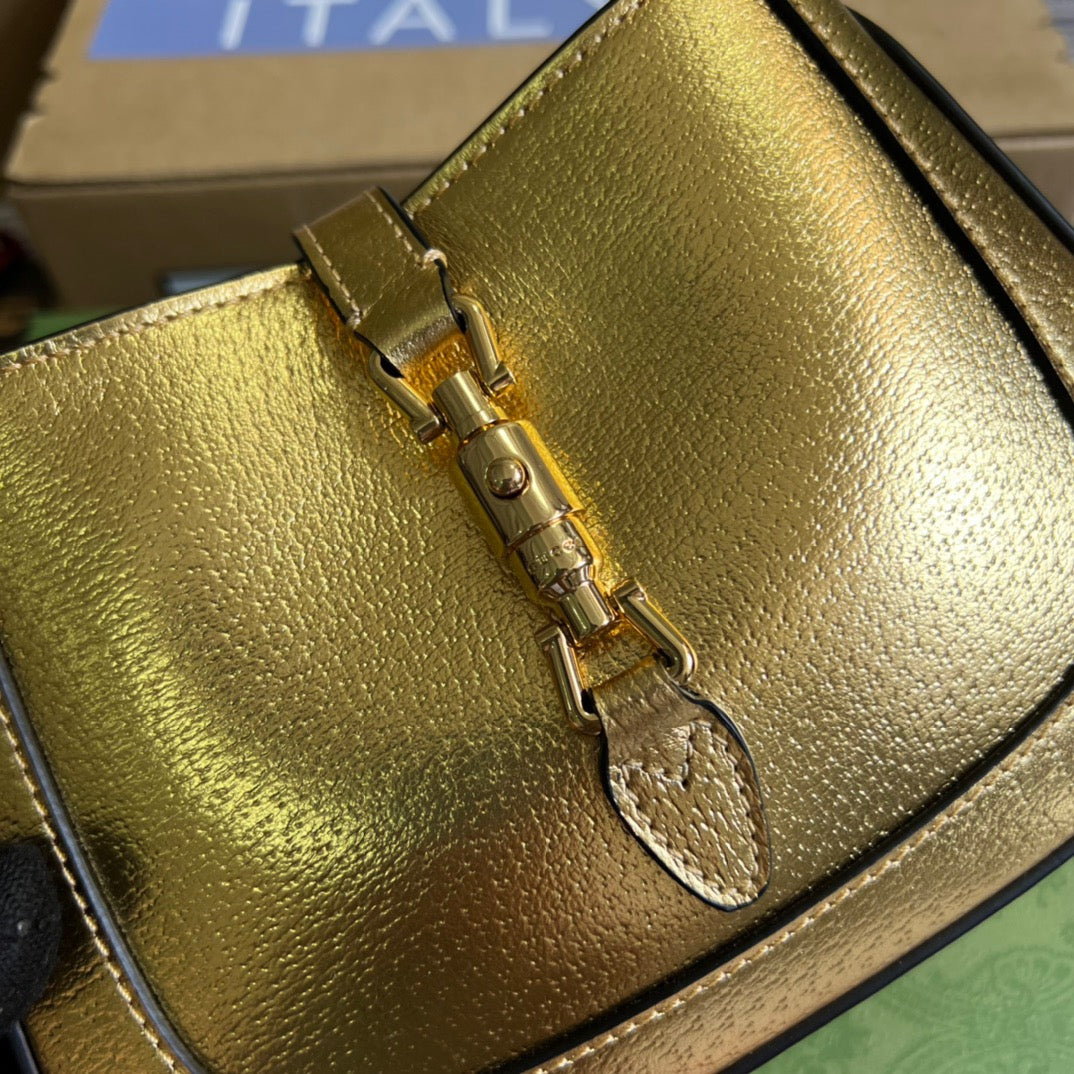 gg Jackie 1961 Lizard Mini Bag Gold For Women, Women&#8217;s Bags 7.5in/19cm gg ‎