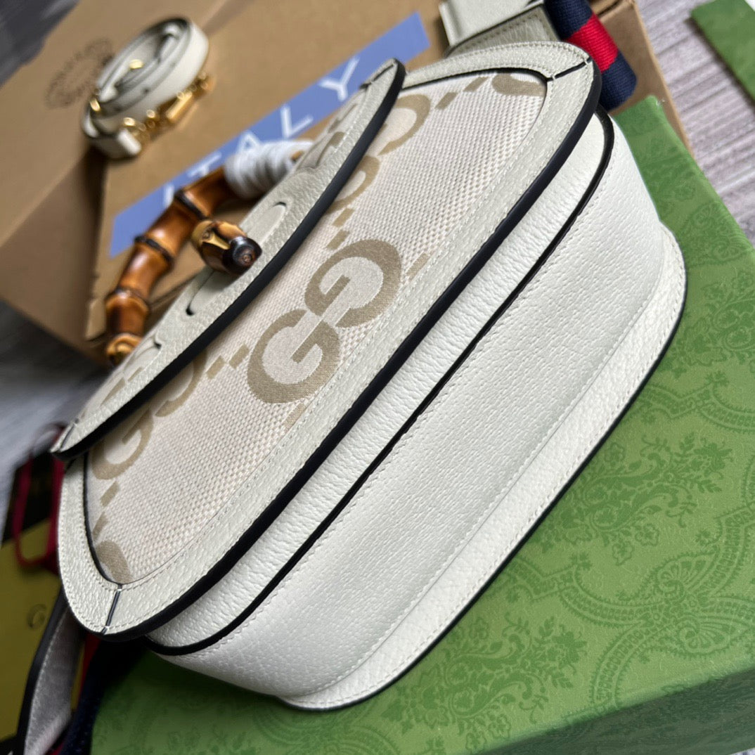 gg Bamboo 1947 Medium  Top Handle Bag White For Women, Women&#8217;s Bags 10.2in/26cm gg