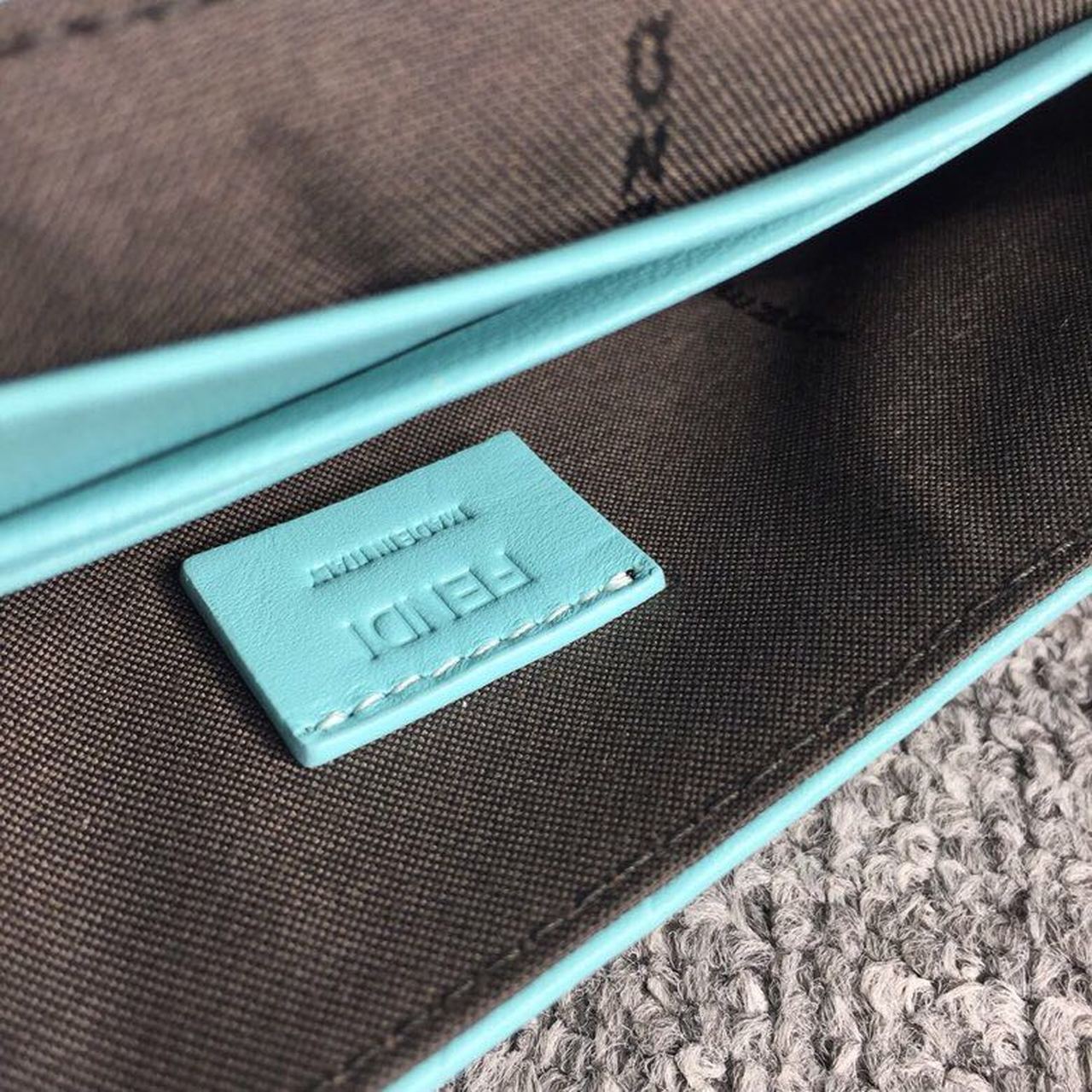 FI Baguette Nappa Light Blue For Women, Handbags, Shoulder And Crossbody Bags 7.4in/19cm FF 8BS017