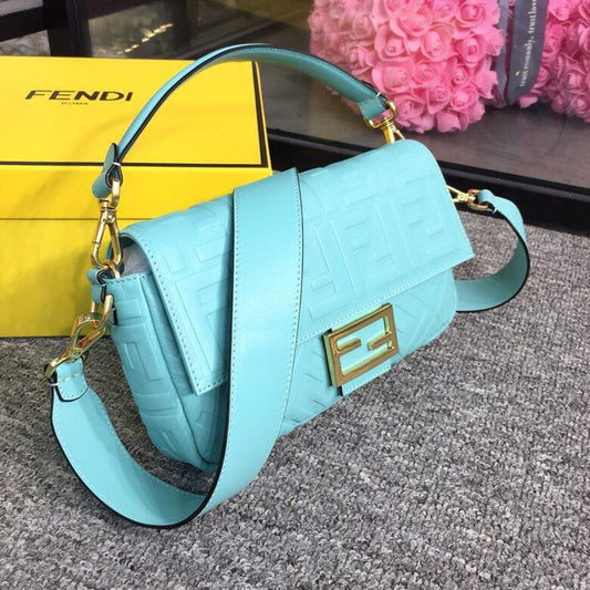 FI Baguette Nappa Light Blue For Women, Handbags, Shoulder And Crossbody Bags 10.6in/27cm FF 8BR600