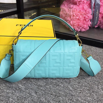FI Baguette Nappa Light Blue For Women, Handbags, Shoulder And Crossbody Bags 10.6in/27cm FF 8BR600