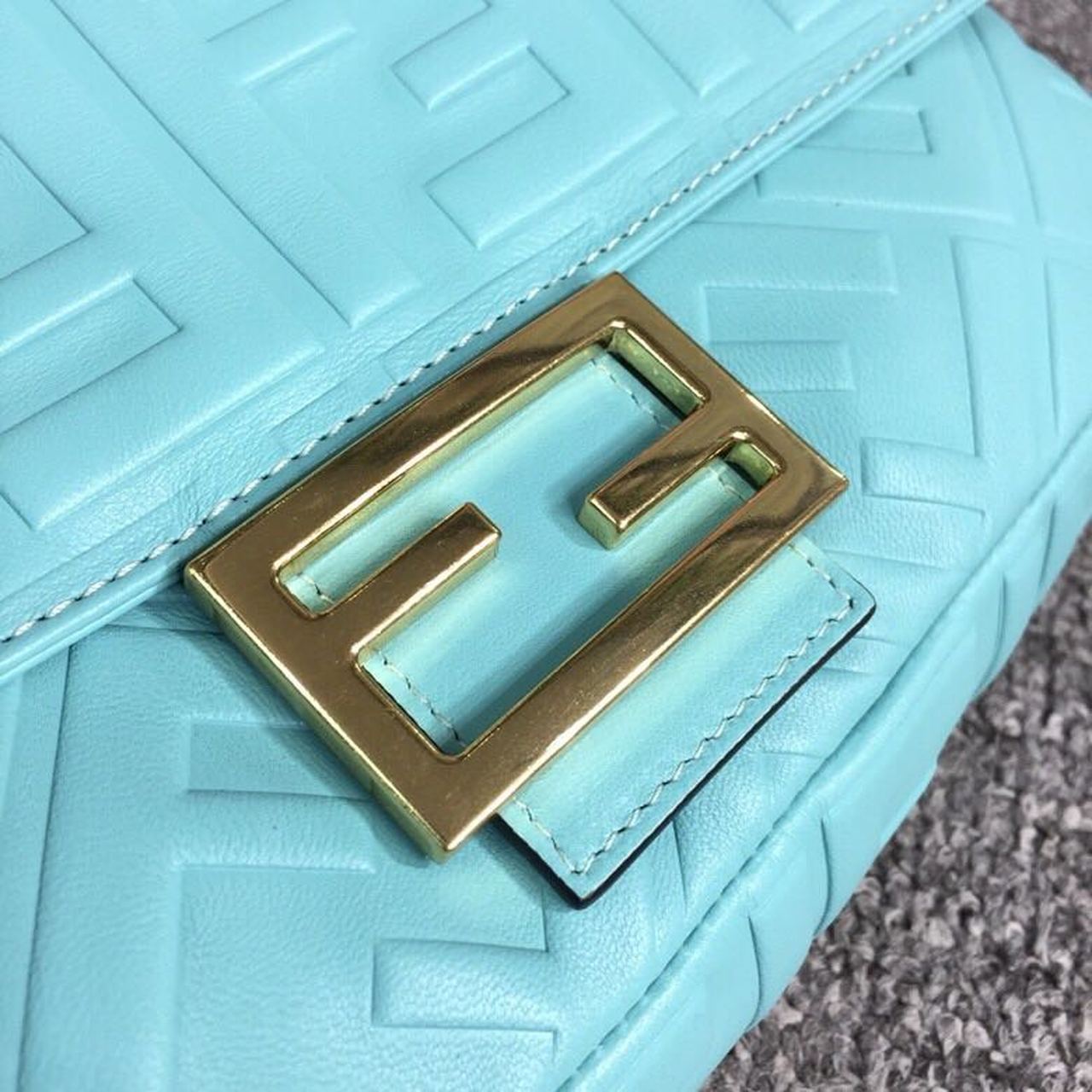 FI Baguette Nappa Light Blue For Women, Handbags, Shoulder And Crossbody Bags 10.6in/27cm FF 8BR600