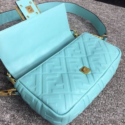 FI Baguette Nappa Light Blue For Women, Handbags, Shoulder And Crossbody Bags 10.6in/27cm FF 8BR600