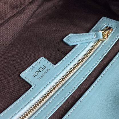 FI Baguette Nappa Light Blue For Women, Handbags, Shoulder And Crossbody Bags 10.6in/27cm FF 8BR600