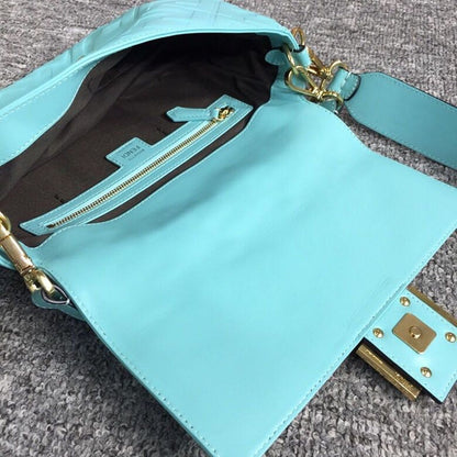 FI Baguette Nappa Light Blue For Women, Handbags, Shoulder And Crossbody Bags 10.6in/27cm FF 8BR600