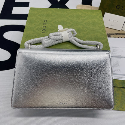 gg Dionysus Small Shoulder Bag Silver For Women, Women&#8217;s Bags 10in/26cm gg 499623 1TRBN 8173
