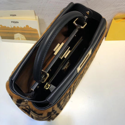 FI Peekaboo Handle Bag Brown For Women, Bags 14.9in/38cm FF