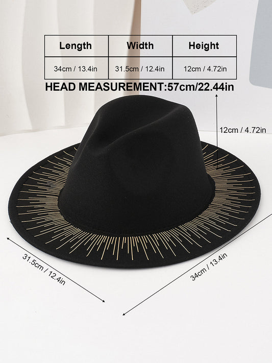 Gilded Print Black Cowboy Hat