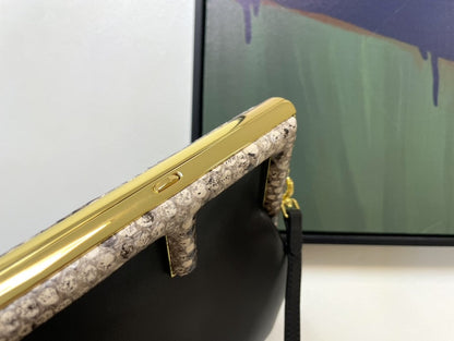 FI First Small Black with python Bag For Woman 26cm/10in 8BP129AGWRF1G5K