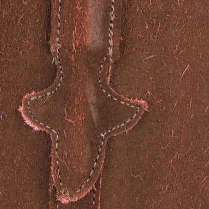 Embroidered Knee-High Block Heel Brown Cowboy Boots for Women