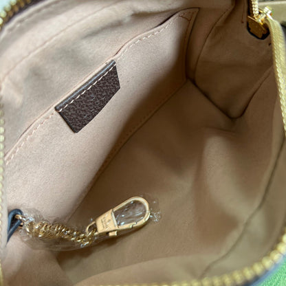gg Ophidia Mini gg Bag Beige/Ebony gg Supreme Canvas With Brown For Women  7in/17.5cm gg 517350 96IWS 8745