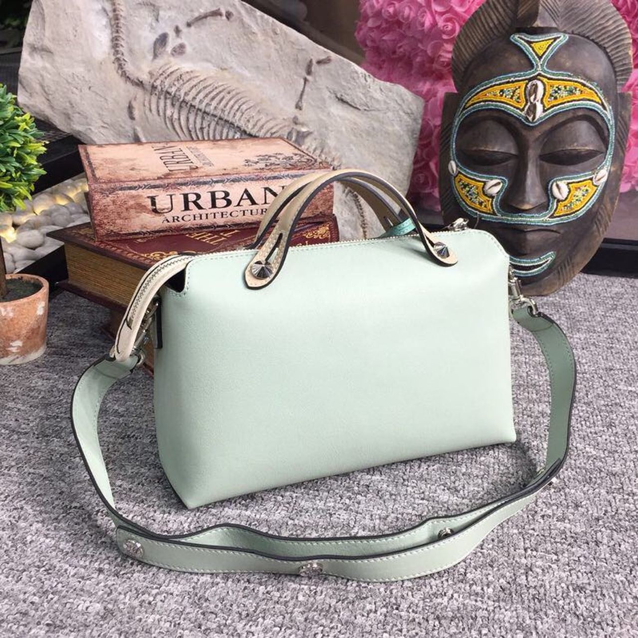 FI By The Way Medium Bag Mint Green For Women, Handbags, Shoulder And Crossbody Bags 10.6in/27cm FF 8BL1461