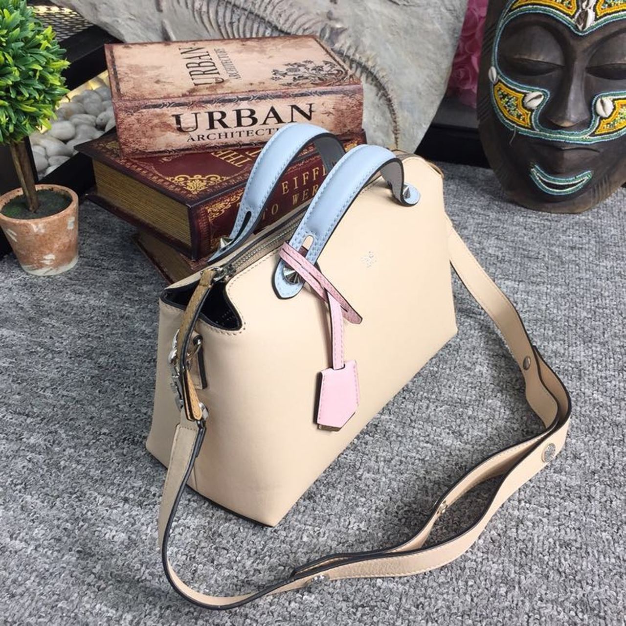 FI By The Way Medium Bag Beige For Women, Handbags, Shoulder And Crossbody Bags 10.6in/27cm FF 8BL1461