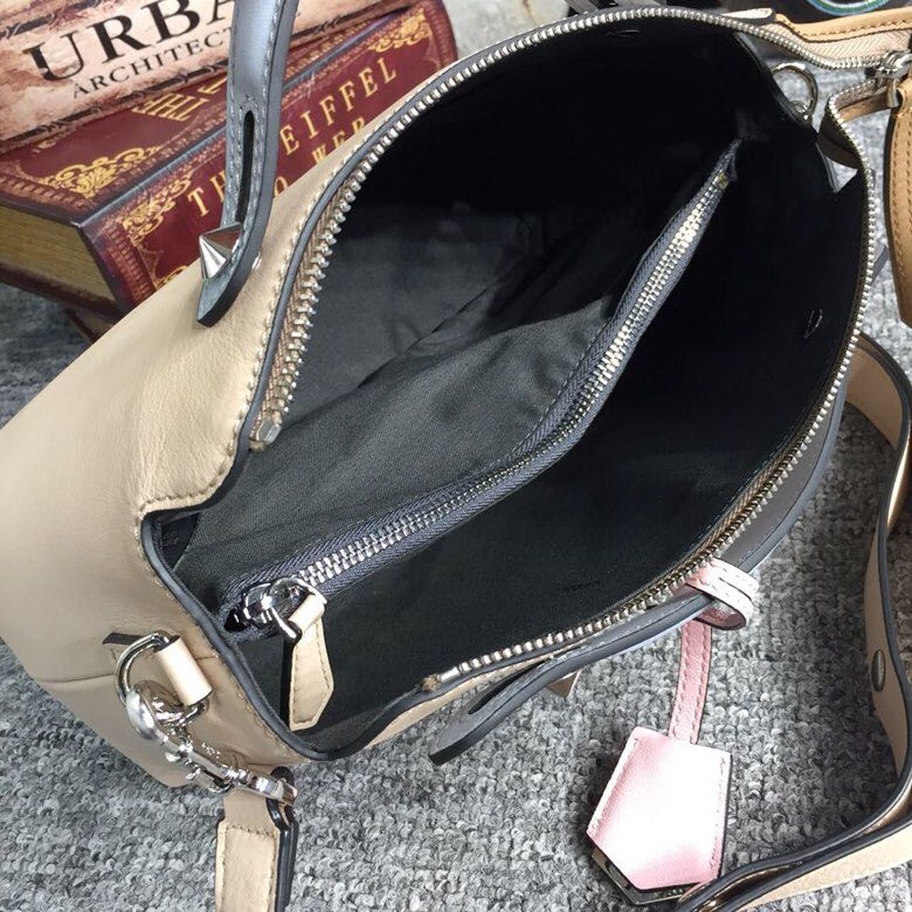 FI By The Way Medium Bag Beige For Women, Handbags, Shoulder And Crossbody Bags 10.6in/27cm FF 8BL1461