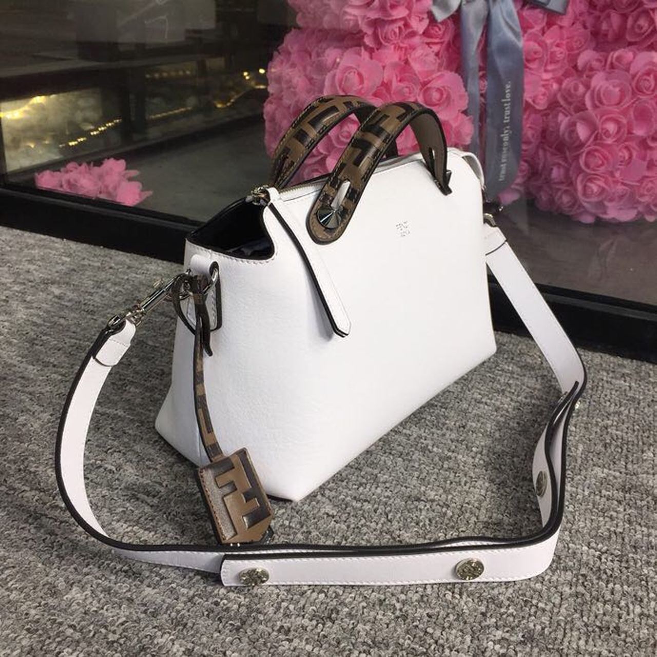 FI By The Way Medium Bag White For Women, Handbags, Shoulder And Crossbody Bags 10.6in/27cm FF 8BL1461