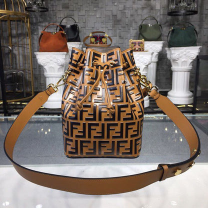FI Mon Tresor Bucket Bag Brown For Women, Bags, Shoulder And Crossbody Bags 9in/23cm FF 8BT298