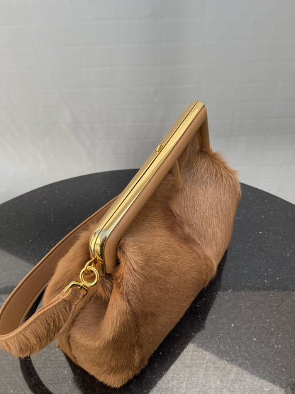 FI First Medium Brown Fox Fur Bag For Woman 32.5cm/13in