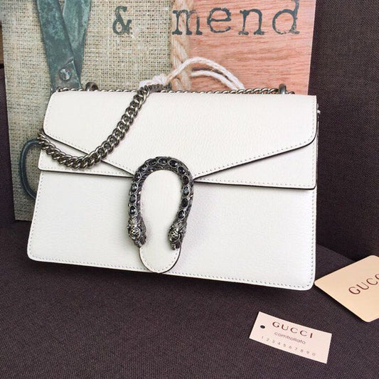 gg Dionysus Small Shoulder Bag White For Women 11in/18cm gg 400249 0K7JN 9680