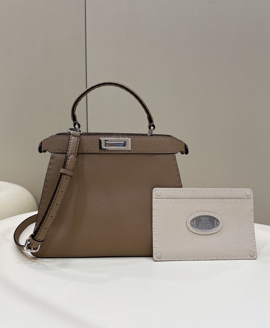 FI Peekaboo ISeeU Medium Brown For Women, Handbags, Shoulder Bags 13.1in/33.5cm FF