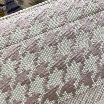 DI Large Book Tote Pale Pink Houndstooth Embroidery, Pink, For Women Women’s Handbags, Shoulder Bags, 42cm CD