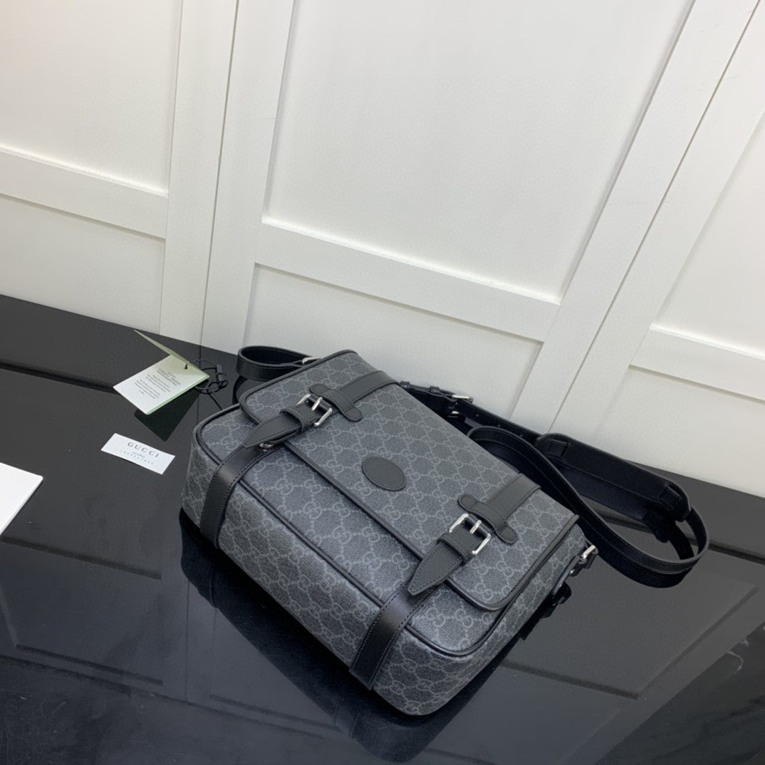 gg Messenger Bag Black For Men 11in/28cm gg ‎658542 KGDHN 1000