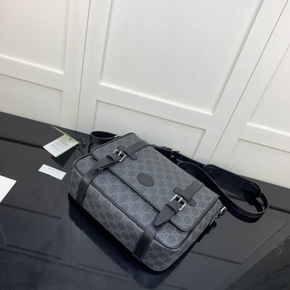 gg Messenger Bag Black For Men 11in/28cm gg ‎658542 KGDHN 1000