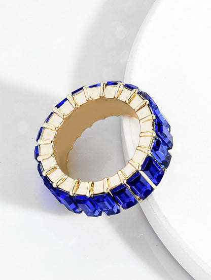 Fashionable Multicolor Rhinestone Alloy Band Ring
