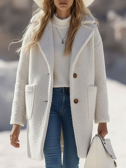 Western Vintage White Polar Fleece Coat