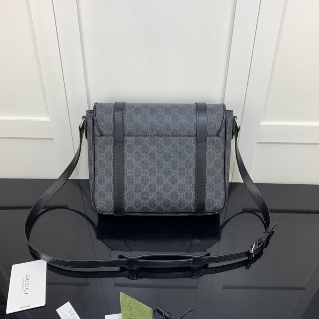 gg Messenger Bag Black For Men 11in/28cm gg ‎658542 KGDHN 1000