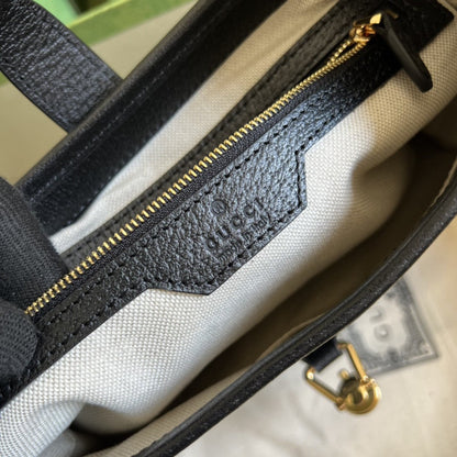gg Jackie 1961 Small Shoulder Bag Black And Ivory gg Denim Jacquard For Women 11in/28cm 678843 UN3AG 1294