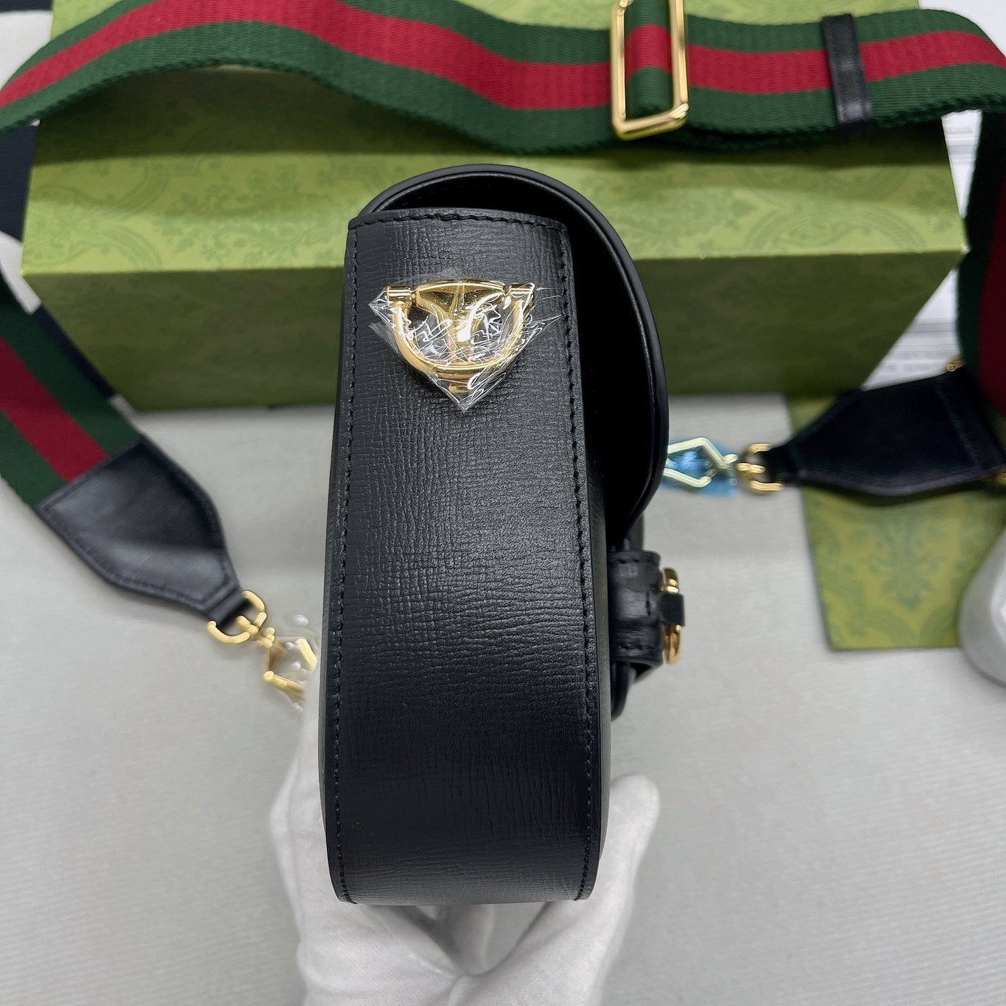 gg Horsebit 1955 Mini Bag Black For Women, Women&#8217;s Bags 8in/21cm gg 658574 18YSG 1060