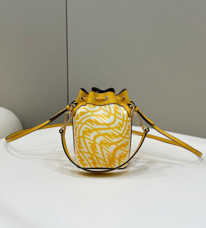 FI Mon Tresor Bag Yellow For Women, Handbags, Shoulder And Crossbody Bags 7.1in/18cm FF 8BS010
