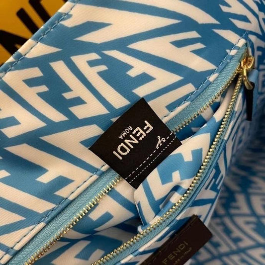 Fendi Tote Bag with FF Vertigo Print – Blue – Totes
