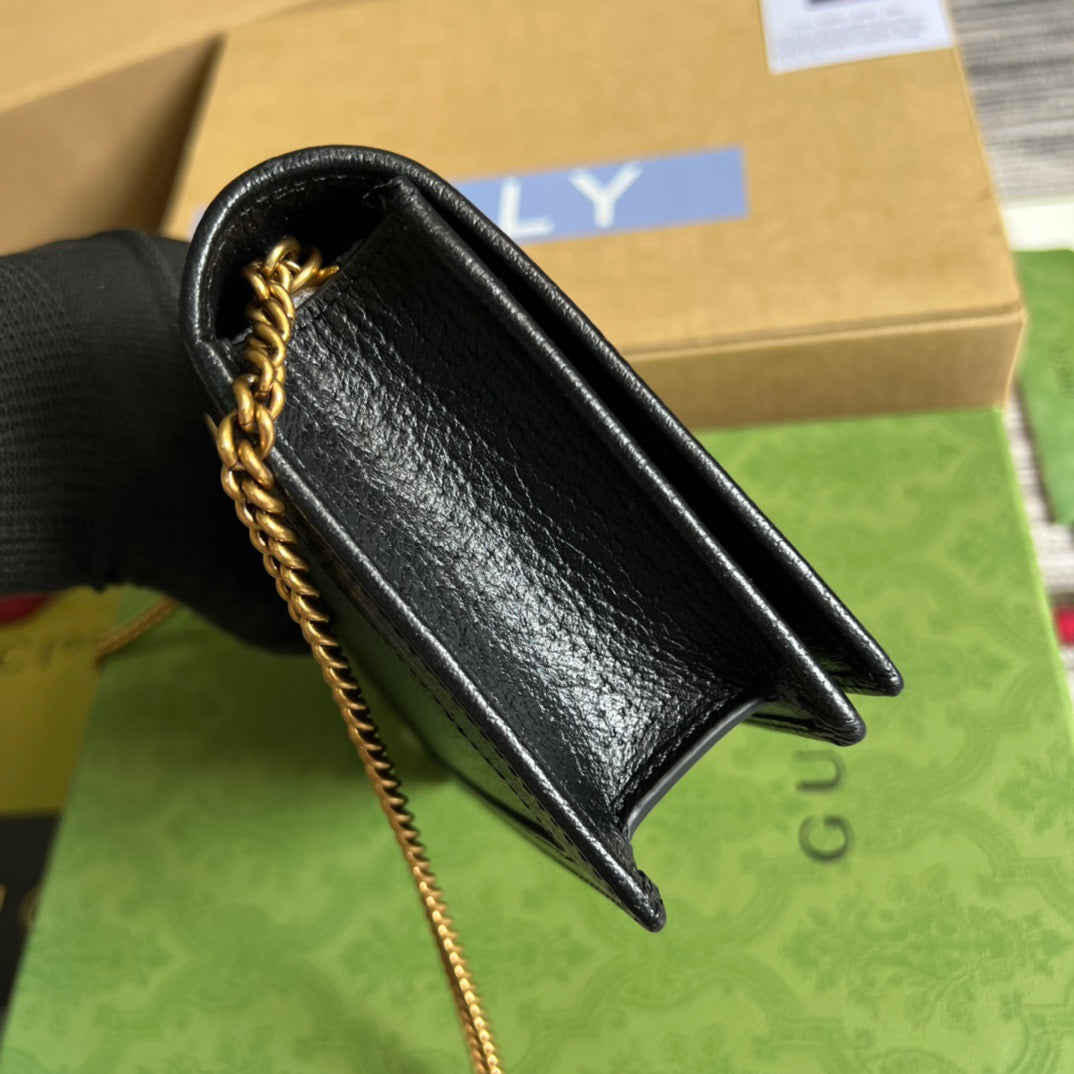 gg Diana Mini Bag With Bamboo Black For Women, Women&#8217;s Bags 7.5in/19cm gg 696817 DJ20T 1000