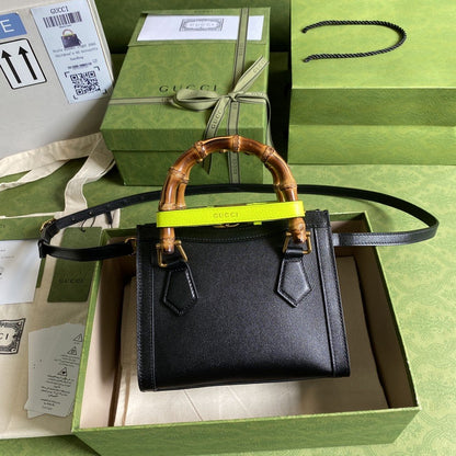 gg Diana Small Tote Bag Black For Women 8in/20cm gg ‎702732 U3ZDT 1260