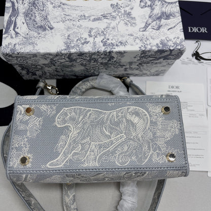 DI Medium Lady D-Lite Bag Grey, For Women, Women’s Handbags 24cm/9.5in CD
